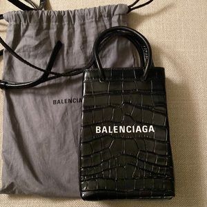 Balenciaga Crocodile Phone Holder Bag